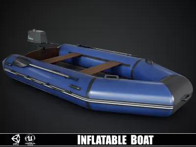 Inflatable Boat Low-poly 3D model buy