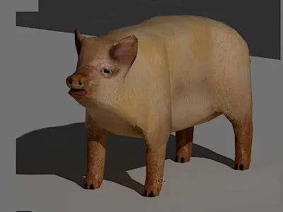 Low poly pig Low-poly 3D model