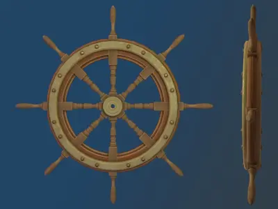 Ship rudder Low-poly 3D model