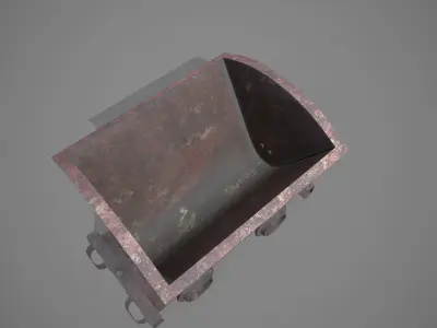 Mine cart Low-poly 3D model purchase