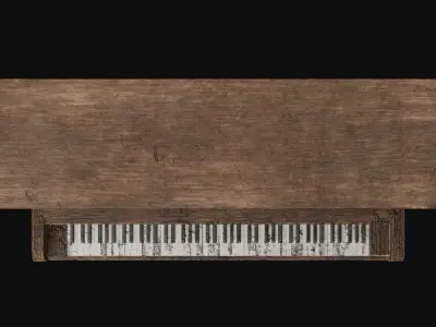 Low-Poly OId Wooden Piano Low-poly 3D model