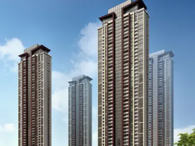 3Dmax fashion city commercial square building 18 3D model