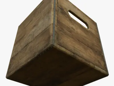 Wooden Milk Crate Game Ready PBR Textures Low Poly Low-poly 3D model