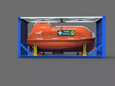 Lifeboat in container 3D print model