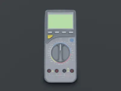 Digital Multimeter Low-poly 3D model