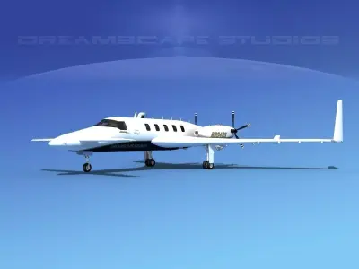 Beechcraft Starship 2000 T08 3D model