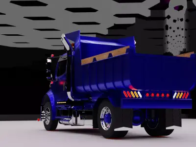 Camion volquete freightliner m2 Low-poly 3D model