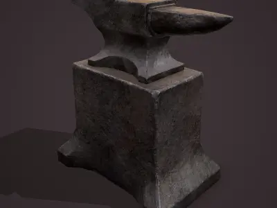  Medieval Blacksmith Large Anvil  Low-poly 3D model