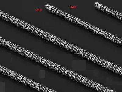 5 Size Stylish antique chain with patterns 3D Model Pack