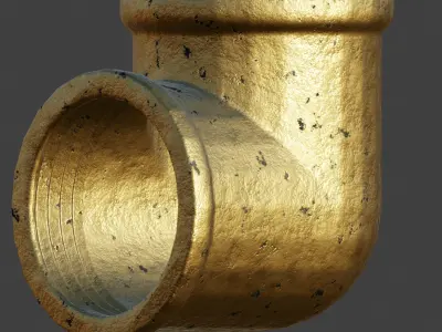Plumbing Fittings Set with Procedural Materials Low-poly 3D model