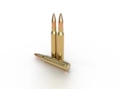 8 x 63mm Swedish Ammo Low-poly 3D model