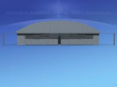 Aircraft Hangar M-1 Low-poly 3D model