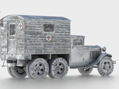 GAZ-AAA with Shelter  3D model