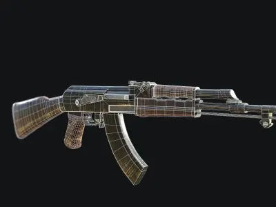 AK-47 ak - rifle Low-poly 3D model buy