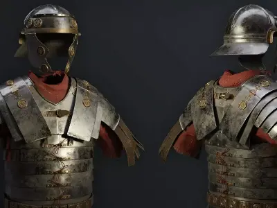 Lorica Segmentata Ancient Roman Legionary Armor Free low-poly 3D model