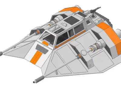 Starwars  Snowspeeder scale 1 in 87 3D print model 3D print model