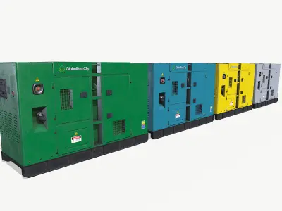 Diesel generators Low-poly 3D model