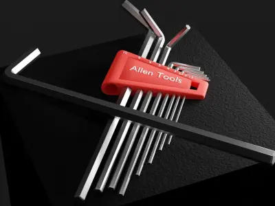 Allen key set - Long flat 3D model
