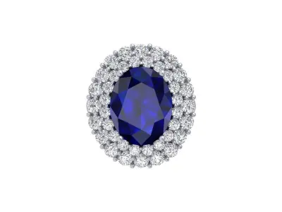 Oval Art Deco Ring 3D print model 14