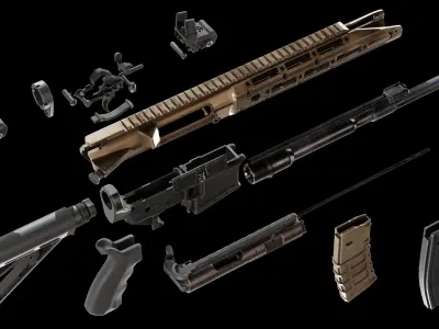 VR Ready Remington R5 RGP Low Poly Low-poly 3D model