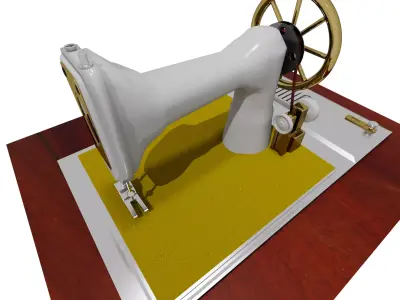 Antique Sewing Machine Low-poly 3D model 3D model