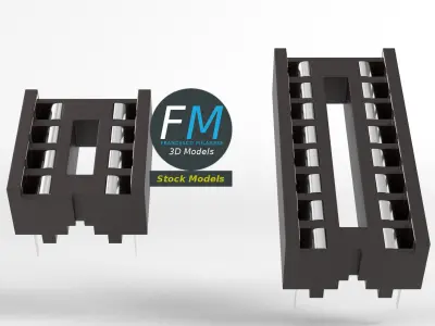 IC DIP sockets 3D model