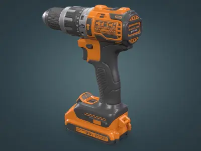 Power Drill Low-poly 3D model purchase