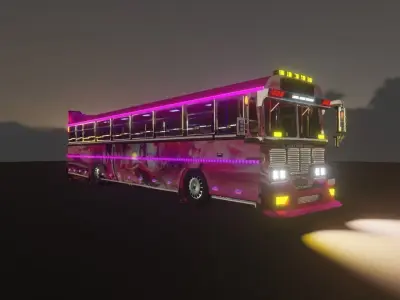 Lanka Ashok Leyland Bus - Viking  Low-poly 3D model