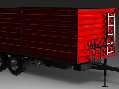 TRACTOR TRAILER Low-poly 3D model