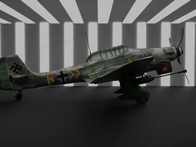 The stuka- Junkers Ju87- Germen WWII fighter airplane  Free low-poly 3D model