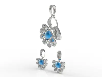 Diamond Pendant Set 35 3D print model