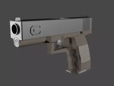 Pistol lowpoly for games Low-poly 3D model