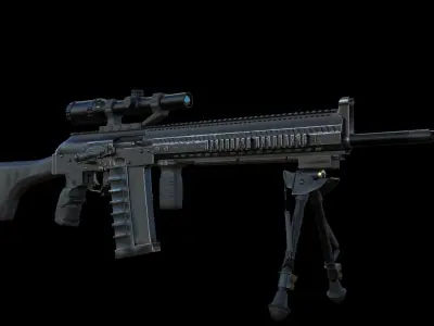 AK Sniper Package Low-poly 3D model