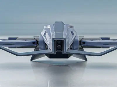 Concept Drone low-poly 3d model Low-poly 3D model