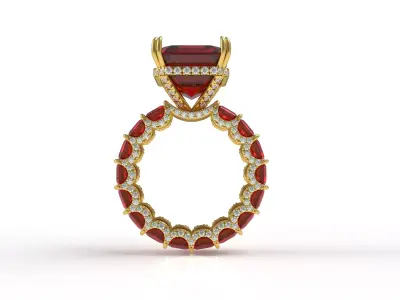 Midnight Majesty Sapphire Ring 3D print model