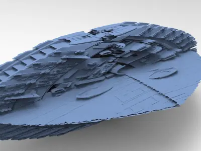 Art Deco Sci-Fi Disk Ship 1 3D model