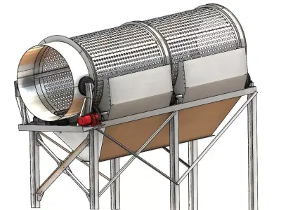 Rotary Trommel Drum Screening and Separation Machine 3D model
