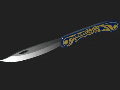 Knife with patterns 3D model