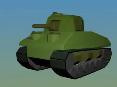 Low Poly WW2 Sherman Tank Free low-poly 3D model