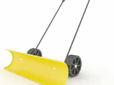 Snow Shovel with Wheels 3D model