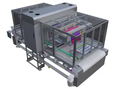 Corrugated cardboard digital printer 3D model