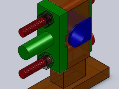 Crosshead wooden box with parts Free 3D model