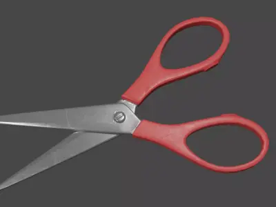 Rigged School Scissor Low-poly 3D model