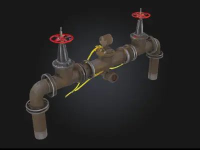 Steampunk Valve Assembly Ornate Mechanical 3D model