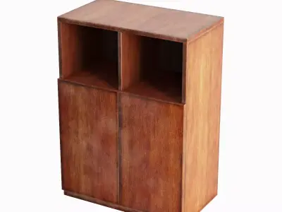 Simple Bookcase B 02 Low-poly 3D model