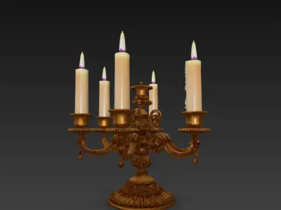 Realistic candlestick 3D model