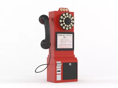 Classic Pay Phone Telephone 3D model