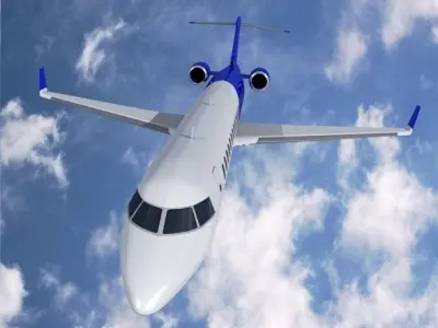Bombardier crj900 commercial aircraft Low-poly 3D model