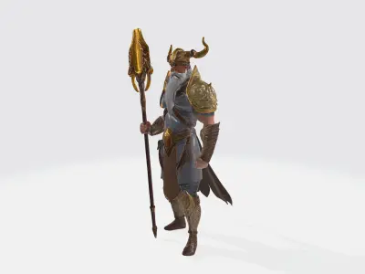 Odin Allfather Germanic Mythology Low-poly 3D model