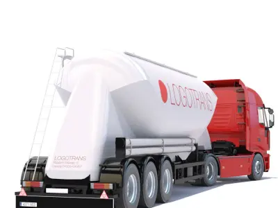 IVECO Hi-Way with Silo Trailer 3D model